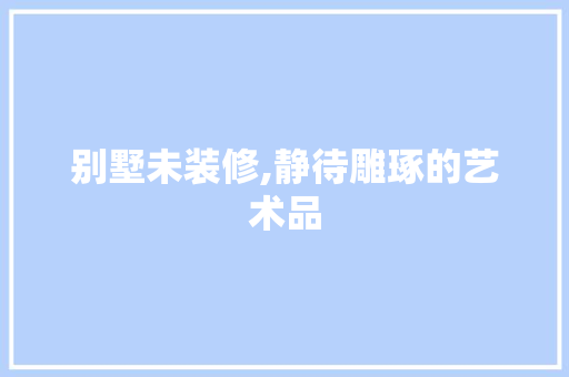 别墅未装修,静待雕琢的艺术品 别墅未装修,静待雕琢的艺术品 买房须知