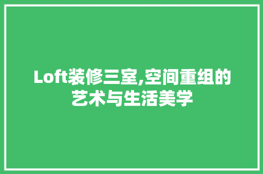 Loft装修三室,空间重组的艺术与生活美学 Loft装修三室,空间重组的艺术与生活美学 二手房