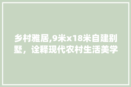 乡村雅居,9米x18米自建别墅，诠释现代农村生活美学_9米x18米农村自建房图