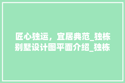 匠心独运，宜居典范_独栋别墅设计图平面介绍_独栋别墅设计图平面图