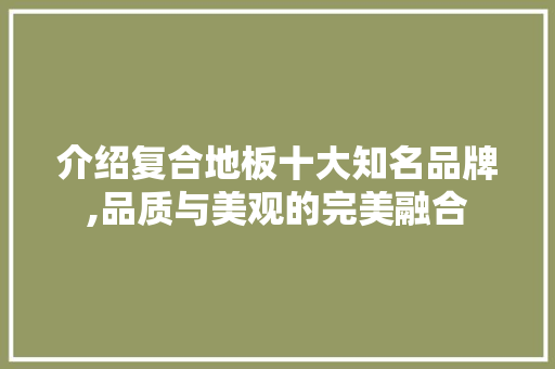 介绍复合地板十大知名品牌,品质与美观的完美融合 买房须知