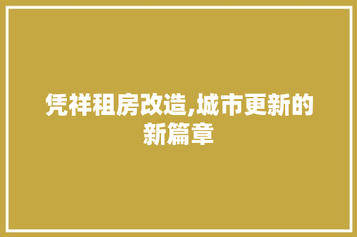 凭祥租房改造,城市更新的新篇章