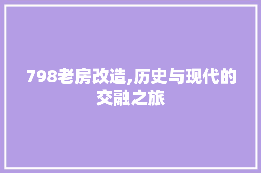798老房改造,历史与现代的交融之旅 家居装饰