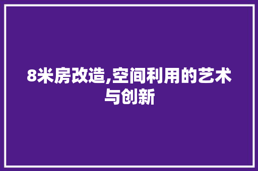 8米房改造,空间利用的艺术与创新
