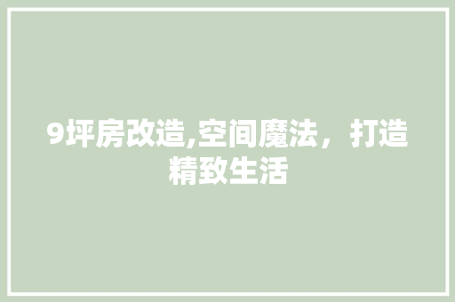 9坪房改造,空间魔法，打造精致生活