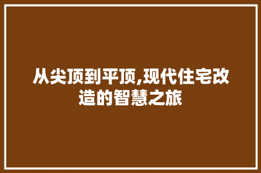 从尖顶到平顶,现代住宅改造的智慧之旅，平顶楼房改尖顶方案。