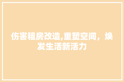 伤害租房改造,重塑空间，焕发生活新活力 家居设计