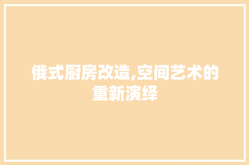 俄式厨房改造,空间艺术的重新演绎 二手房