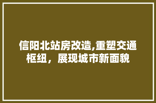 信阳北站房改造,重塑交通枢纽，展现城市新面貌