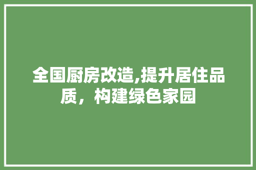 全国厨房改造,提升居住品质，构建绿色家园