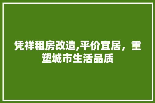 凭祥租房改造,平价宜居，重塑城市生活品质