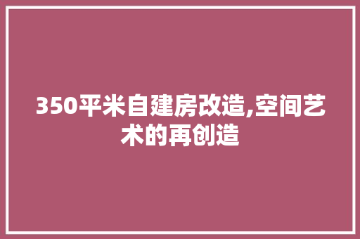 350平米自建房改造,空间艺术的再创造，自建房改造视频。