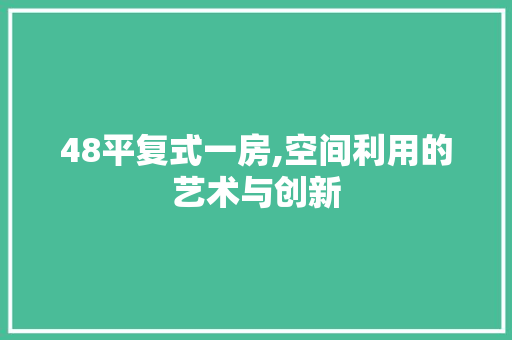 48平复式一房,空间利用的艺术与创新，48平米复式。