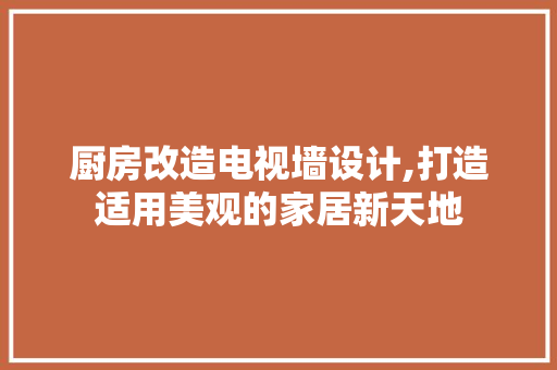 厨房改造电视墙设计,打造适用美观的家居新天地