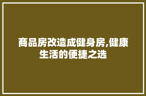 商品房改造成健身房,健康生活的便捷之选 家居设计