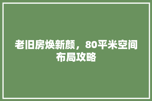 老旧房焕新颜，80平米空间布局攻略 装修知识