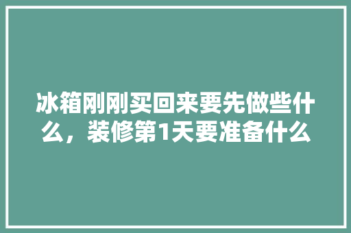 冰箱刚刚买回来要先做些什么，装修第1天要准备什么东西。 冰箱刚刚买回来要先做些什么，装修第1天要准备什么东西。 家居装饰