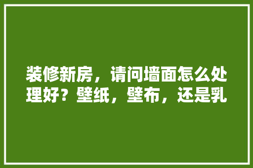 装修新房，请问墙面怎么处理好？壁纸，壁布，还是乳胶漆，经济实惠，性价比怎么样，家里装修修墙准备什么材料。 装修新房，请问墙面怎么处理好？壁纸，壁布，还是乳胶漆，经济实惠，性价比怎么样，家里装修修墙准备什么材料。 家居装饰