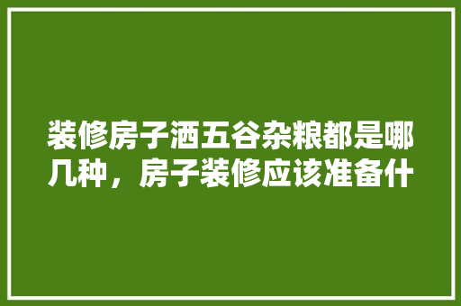 装修房子洒五谷杂粮都是哪几种，房子装修应该准备什么东西。 装修房子洒五谷杂粮都是哪几种，房子装修应该准备什么东西。 二手房