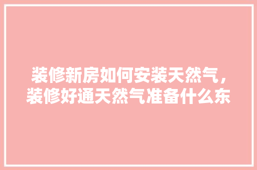 装修新房如何安装天然气，装修好通天然气准备什么东西。 装修新房如何安装天然气，装修好通天然气准备什么东西。 二手房