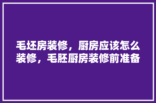 毛坯房装修，厨房应该怎么装修，毛胚厨房装修前准备什么东西。 毛坯房装修，厨房应该怎么装修，毛胚厨房装修前准备什么东西。 二手房
