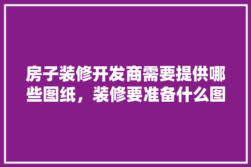 房子装修开发商需要提供哪些图纸，装修要准备什么图纸好看呢。 房子装修开发商需要提供哪些图纸，装修要准备什么图纸好看呢。 二手房
