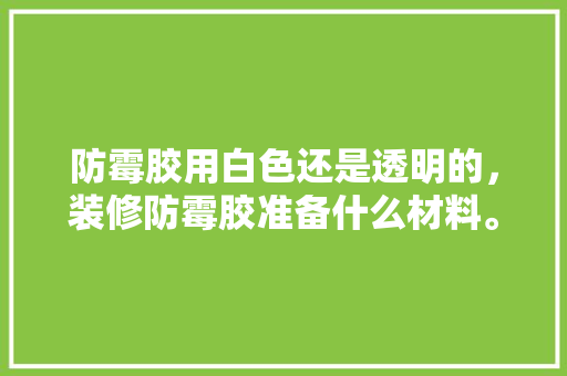 防霉胶用白色还是透明的，装修防霉胶准备什么材料。 防霉胶用白色还是透明的，装修防霉胶准备什么材料。 装修知识
