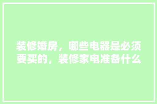 装修婚房，哪些电器是必须要买的，装修家电准备什么东西好呢。 装修婚房，哪些电器是必须要买的，装修家电准备什么东西好呢。 家居设计
